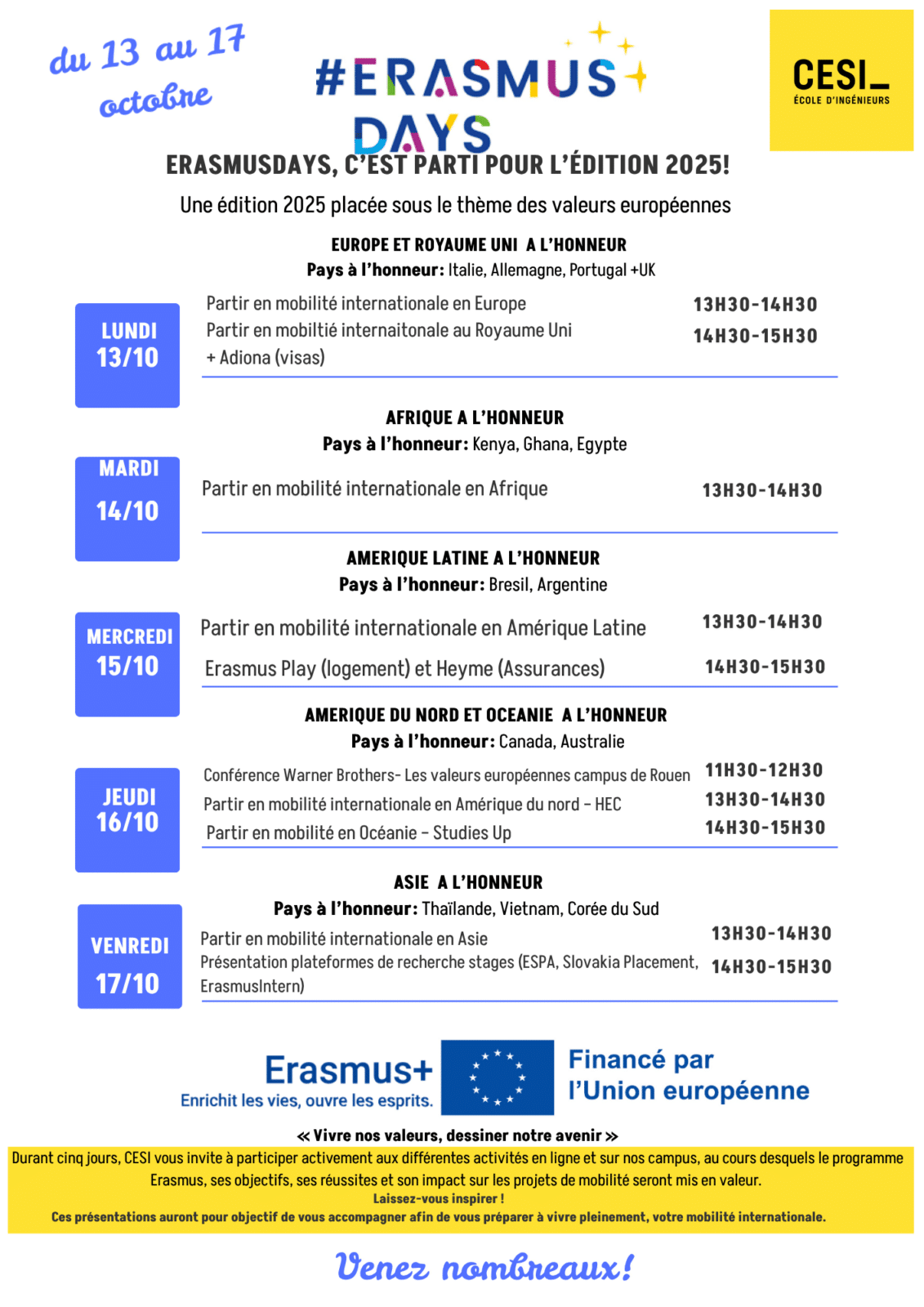 CESI Nanterre célèbre les ErasmusDays 2025 — free download