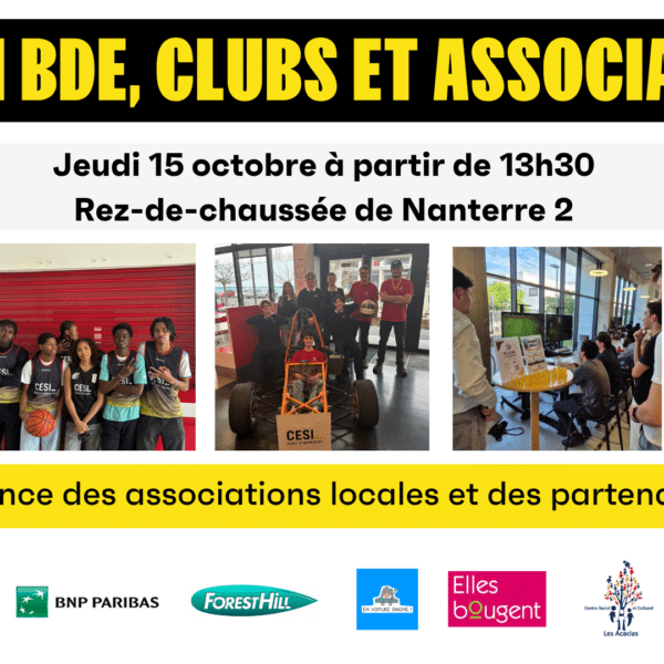 Forum Bureau des étudiants (BDE), clubs et associations  : la vie étudiante fait sa rentrée à CESI Nanterre